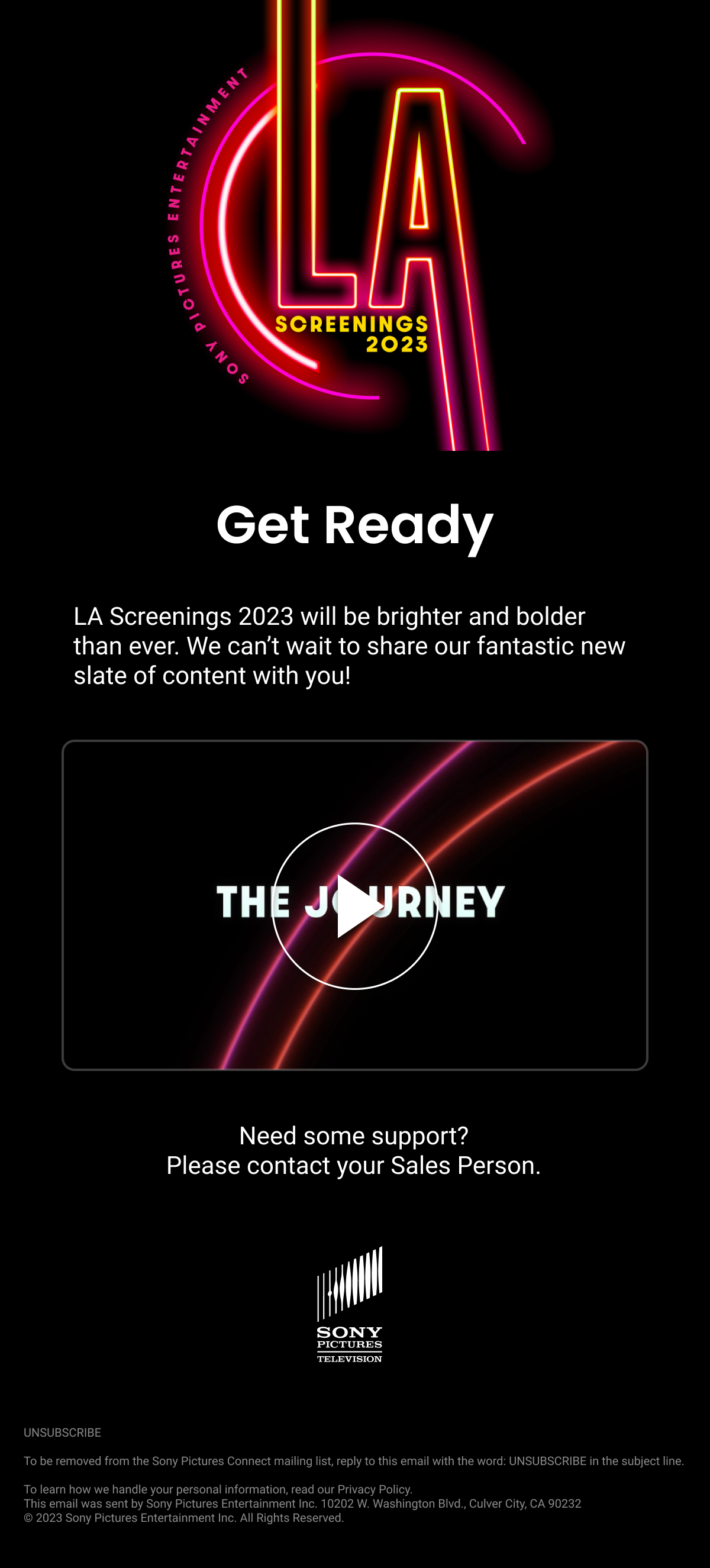 LA Screenings get ready email