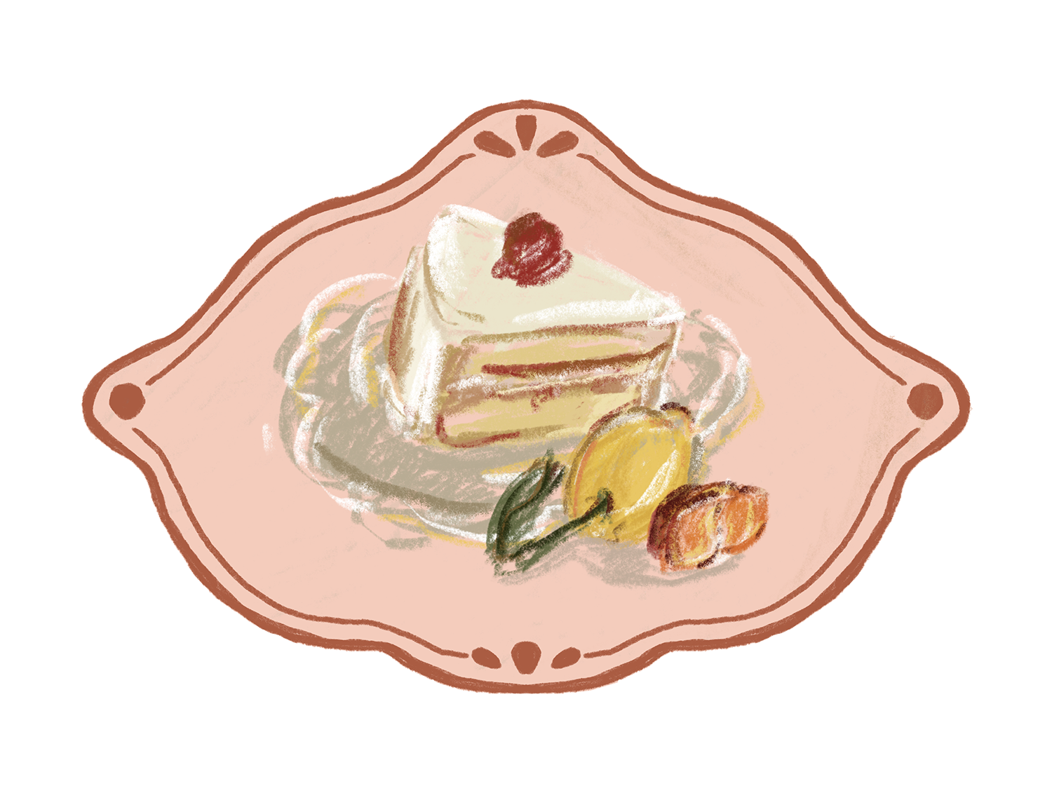 Cake slice sticker