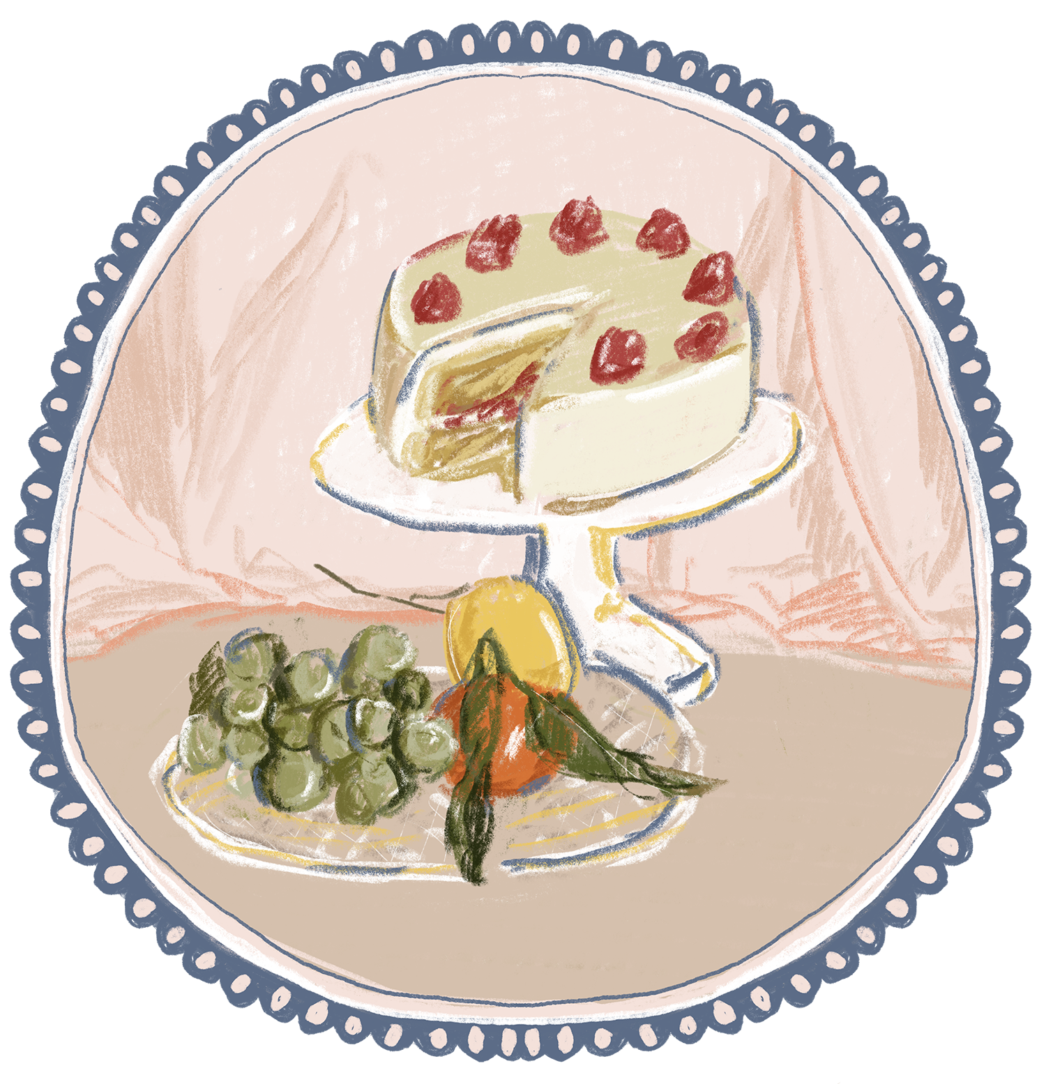 Strawberry cake sticker