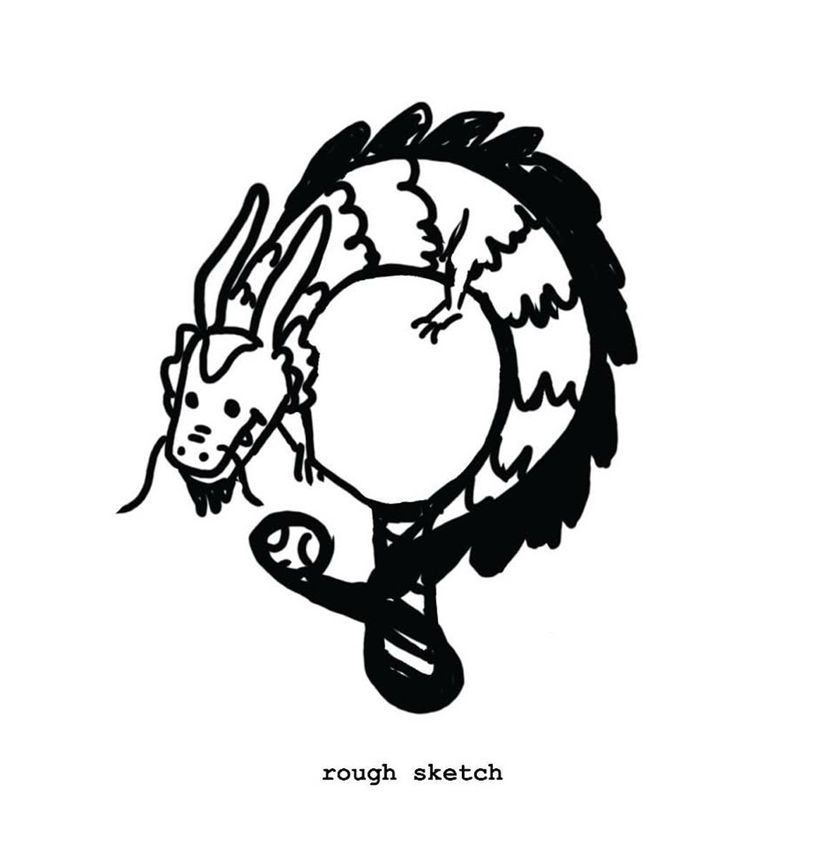 Dragon pickleball rough sketch