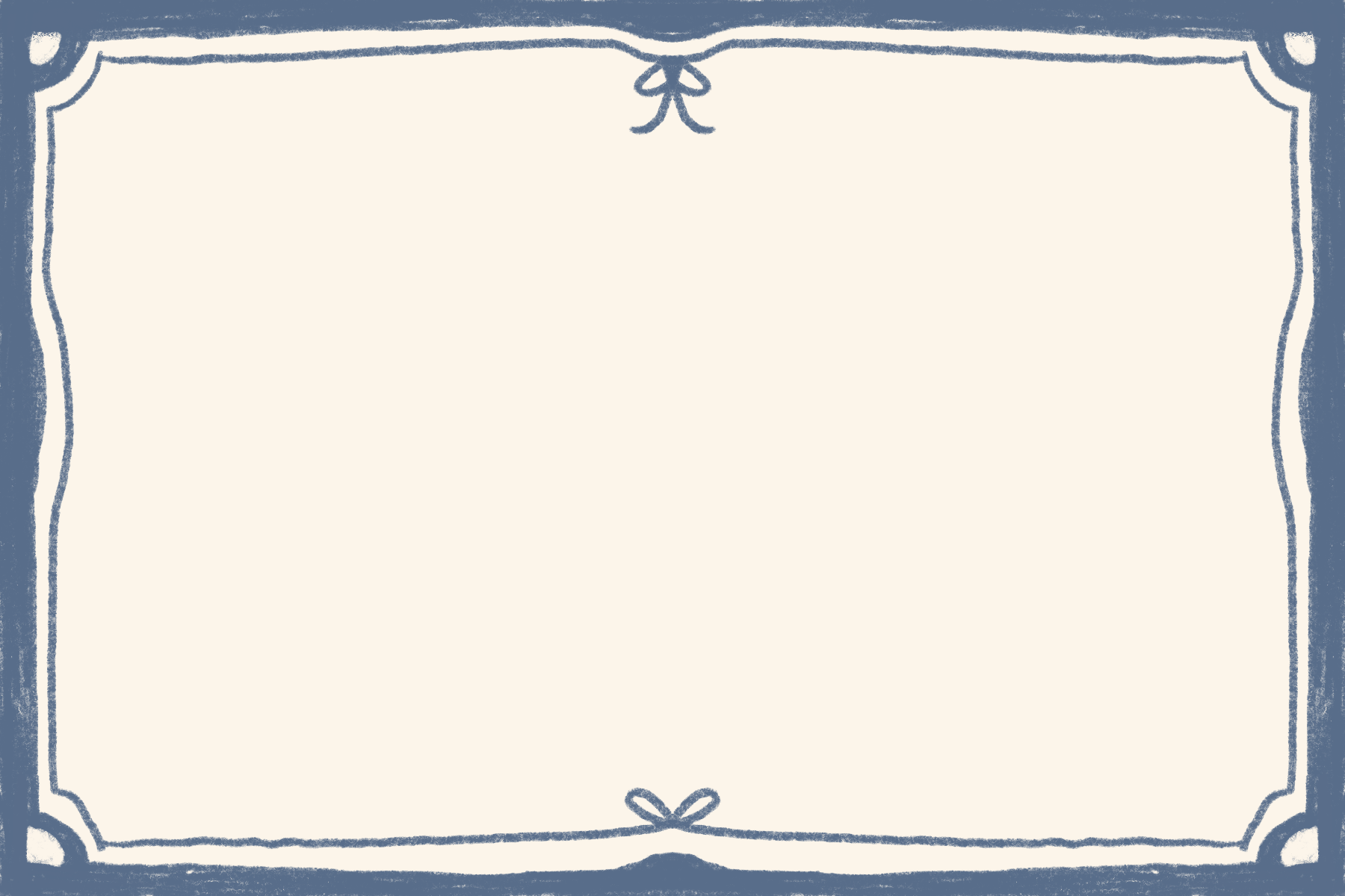 Blue bow postcard border