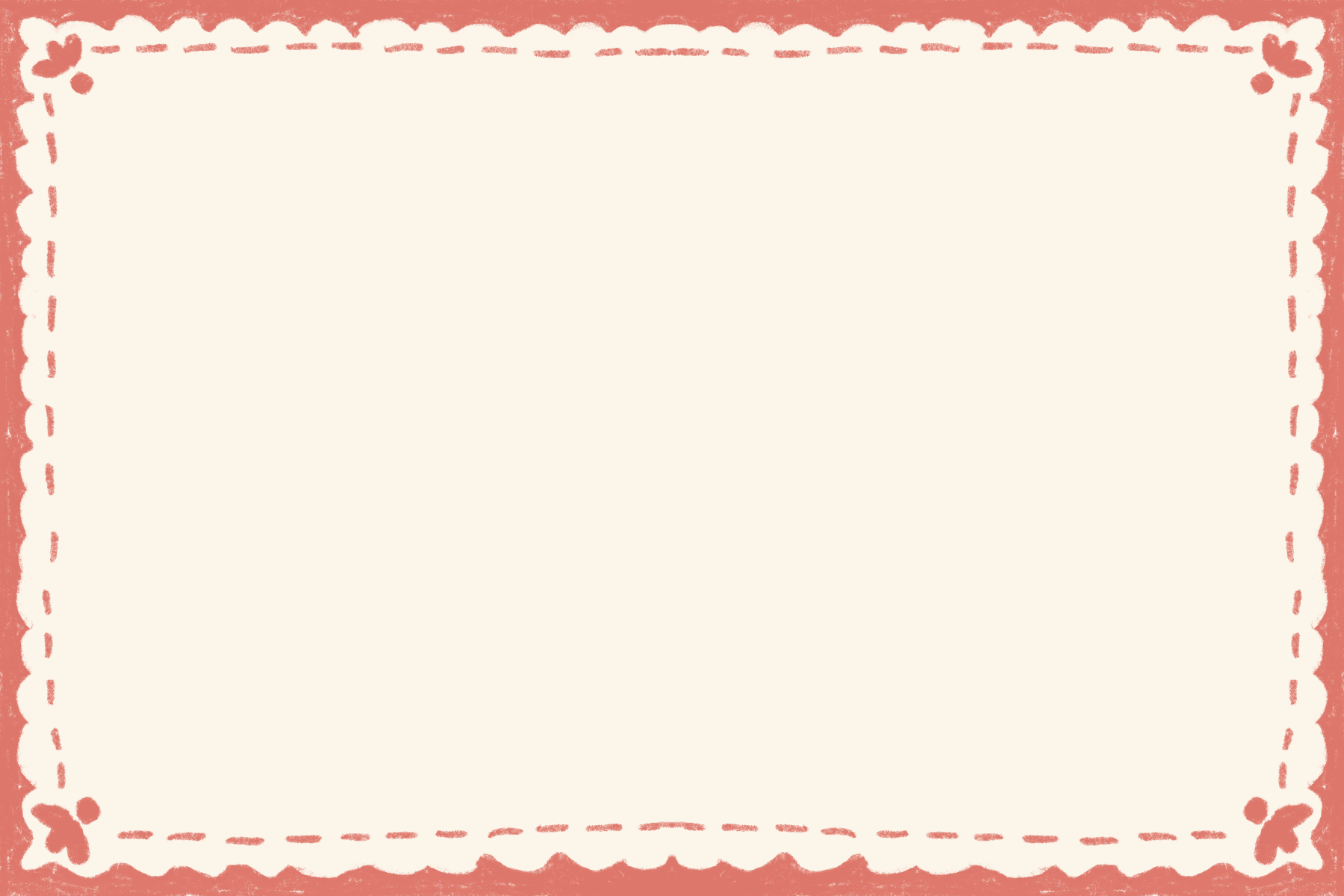 Rose scalloped postcard border