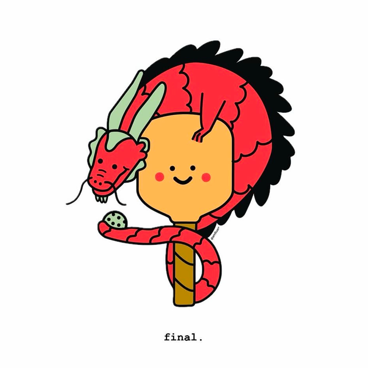 Dragon pickleball illustration