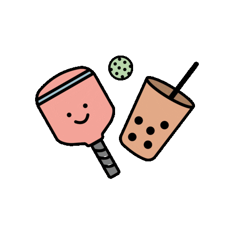 Animated pickleball sticker