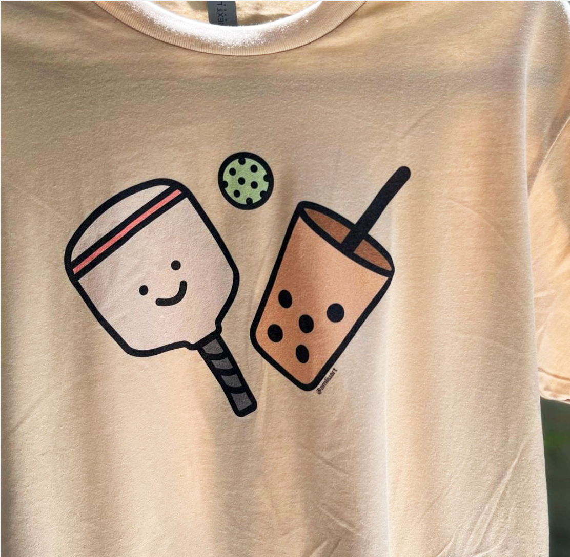 Pickleball boba t-shirt